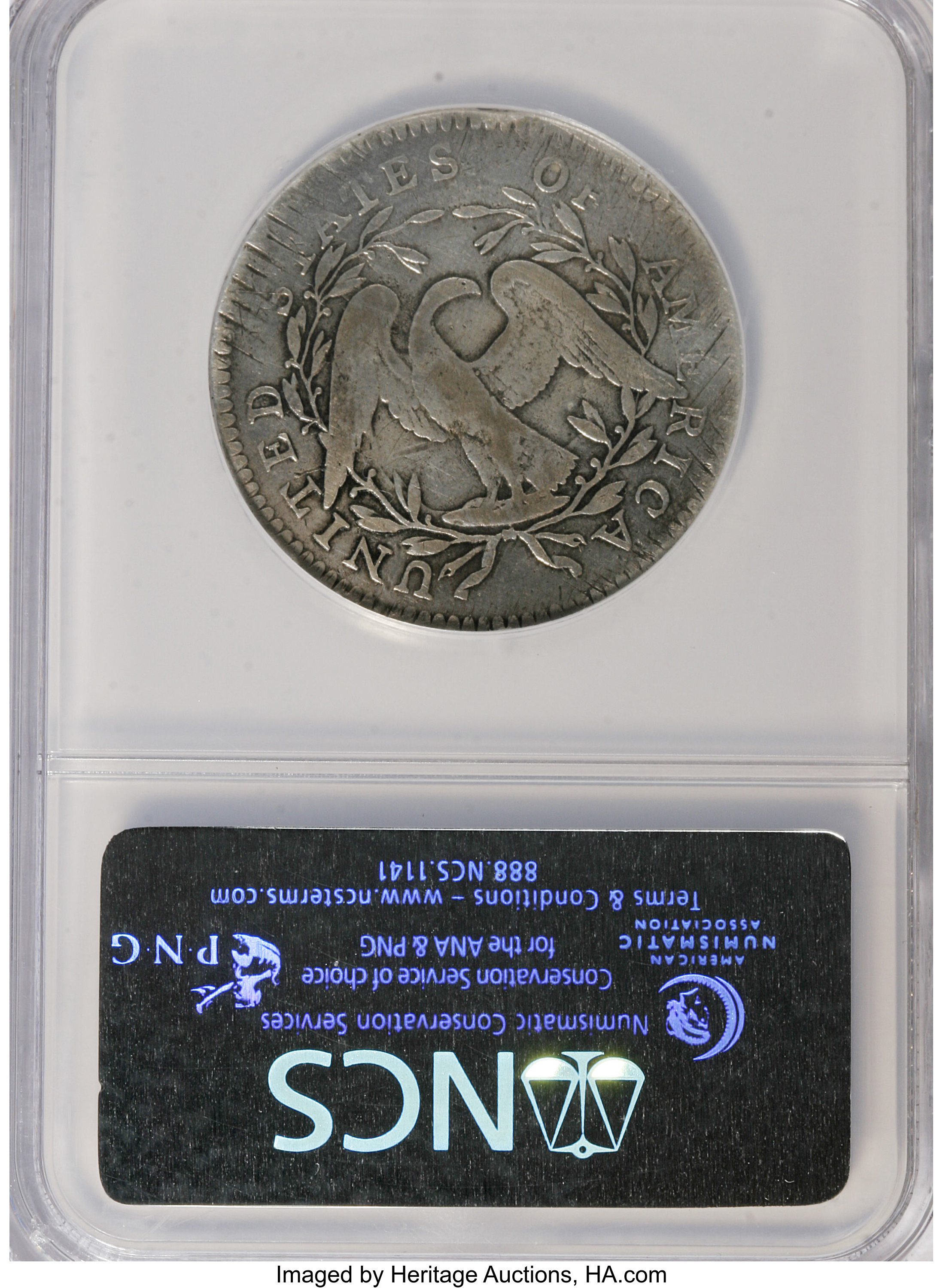 image for: 1795 50C Two Leaves, O-125, R.4--Improperly Cleaned--NCS. VF Details....