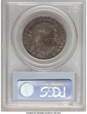 image for: 1827 50C Square Base 2 VF30 PCGS. O-106. PCGS Population (0/6). NGC Census: (0/0). (#39698)...
