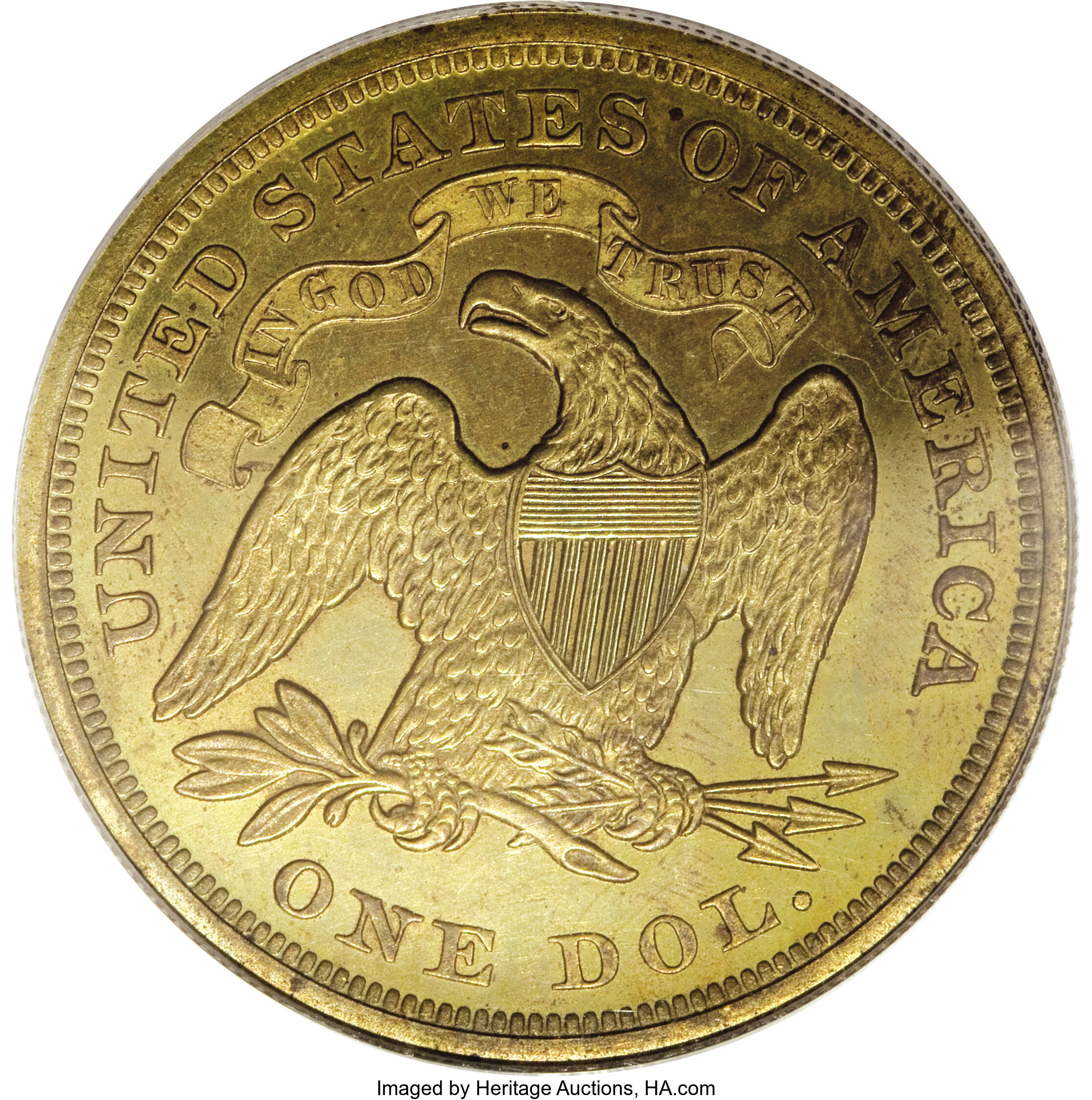 image for: 1867 $1 Dollar, Judd-593, Pollock-657, High R.7, PR64 PCGS....