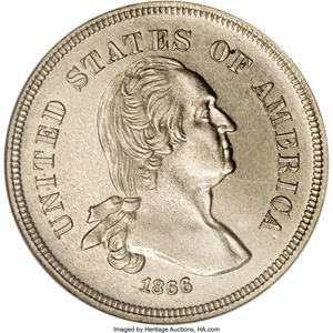 image for: 1866 5C Five Cents, Judd-461, Pollock-535, R.5, PR64 NGC....