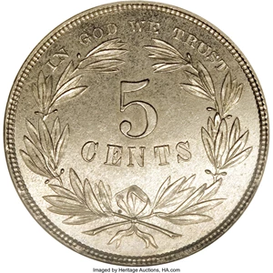 image for: 1866 5C Five Cents, Judd-461, Pollock-535, R.5, PR64 NGC....