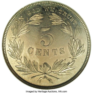 image for: 1866 5C Five Cents, Judd-461, Pollock-535, R.5, PR66 NGC....