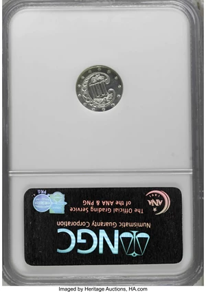 image for: 1858 3CS PR65 Cameo NGC....