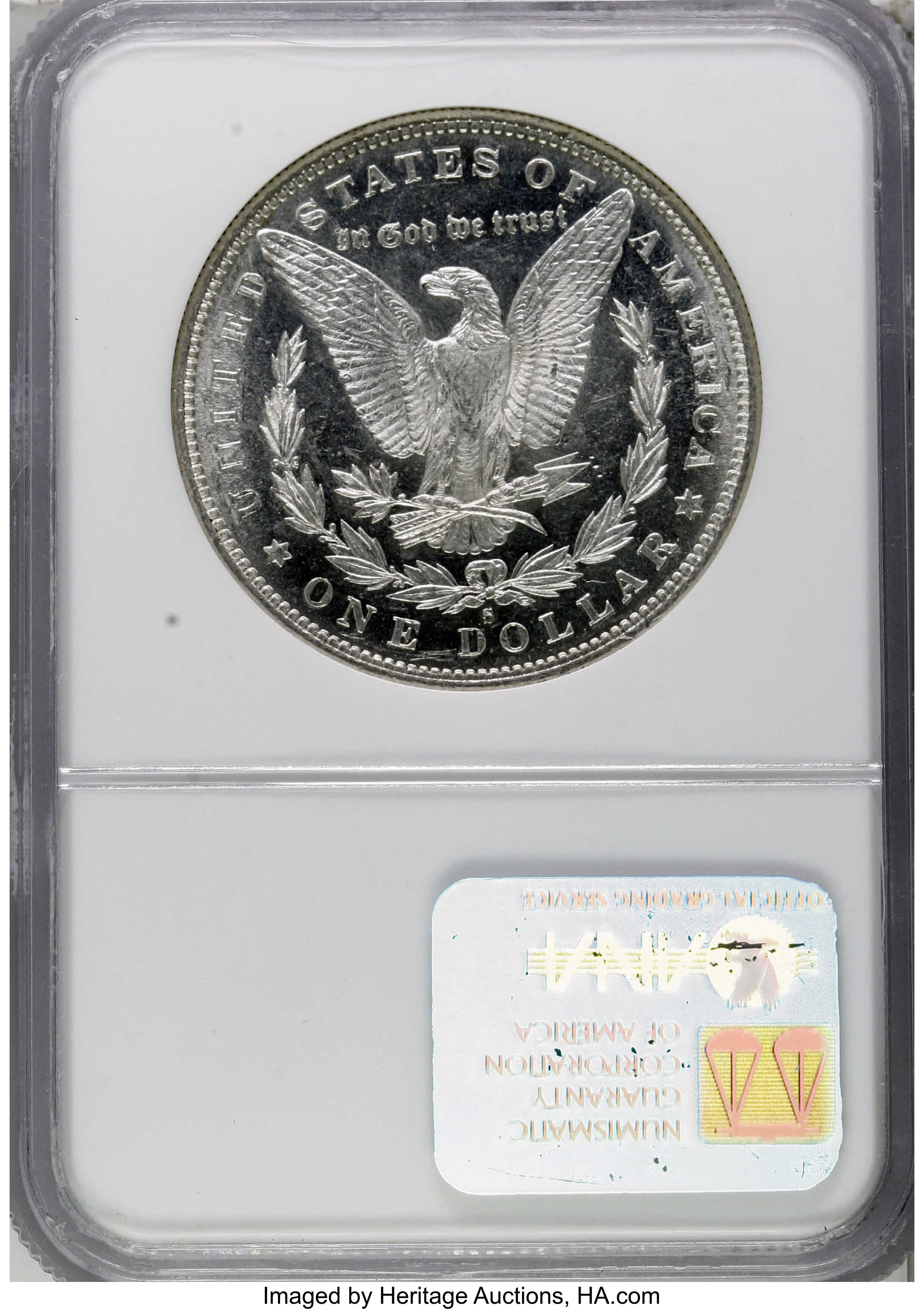 image for: 1883-S $1 MS61 Prooflike NGC. NGC Census: (5/39). PCGS Population (7/14).  Numismedia Wsl. Price for NGC/PCGS coin in MS61:...