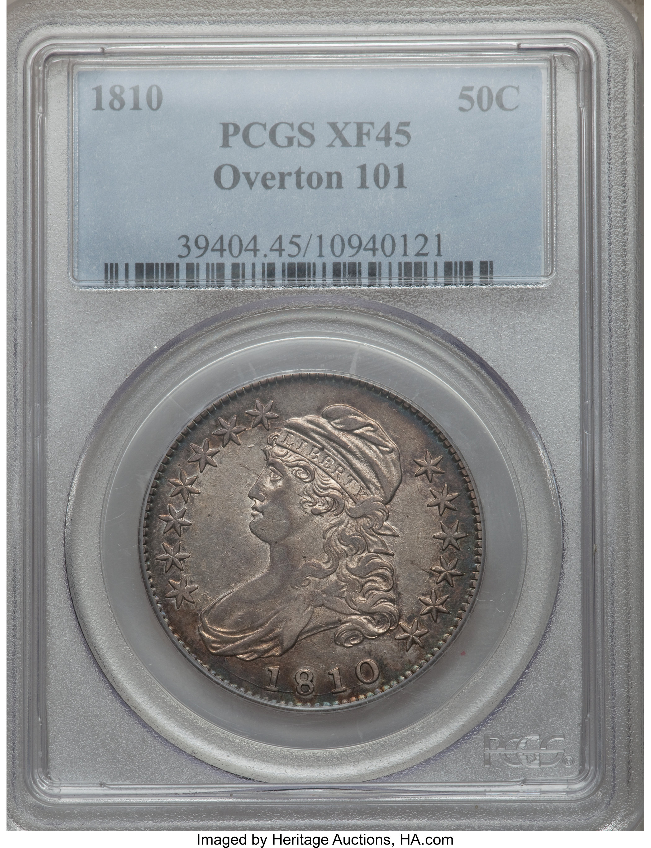 image for: 1810 50C O-101 XF45 PCGS. PCGS Population (4/3). NGC Census: (0/0).  ...