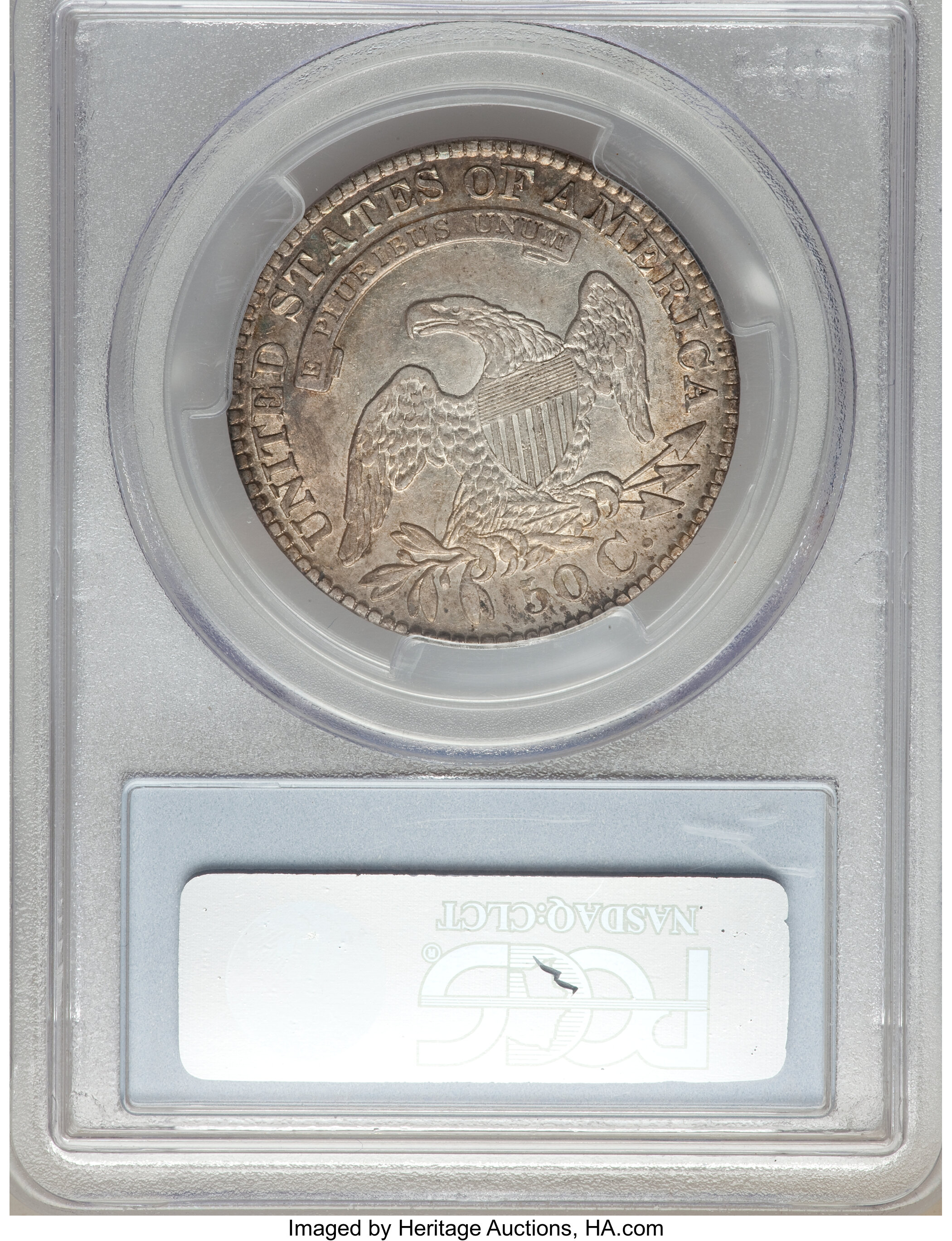 image for: 1829/7 50C O-102 AU53 PCGS. CAC. PCGS Population (0/0). NGC Census: (0/0).  ...