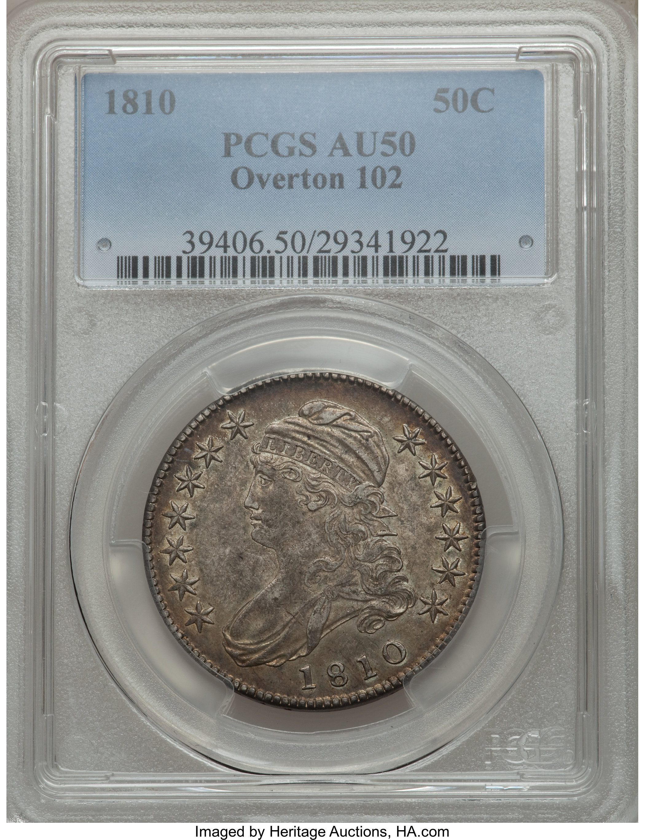 image for: 1810 50C O-102 AU50 PCGS. PCGS Population (2/2). NGC Census: (0/0). Mintage: 1,276,276. ...