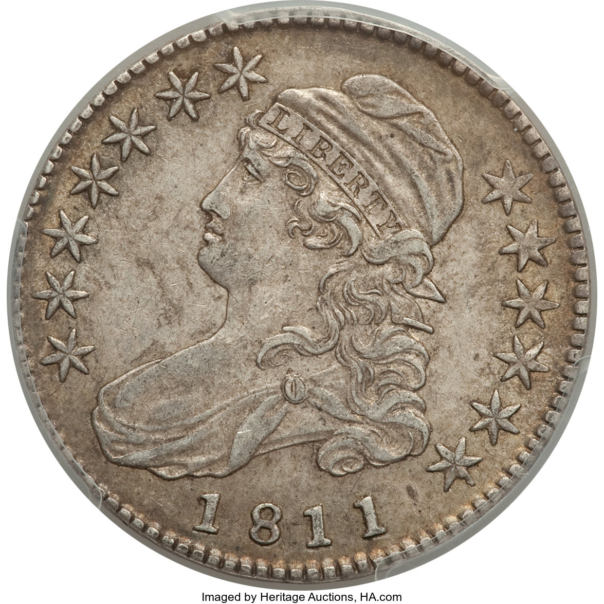 image for: 1811 50C Small 8, O-105a AU53 PCGS. PCGS Population (0/0). NGC Census: (0/0).  ...