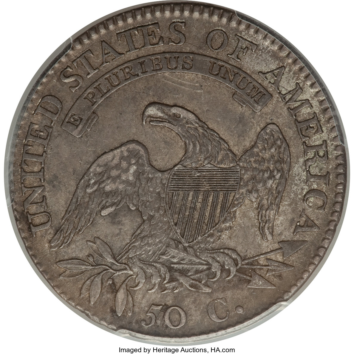 image for: 1811 50C Small 8, O-105a AU53 PCGS. PCGS Population (0/0). NGC Census: (0/0).  ...