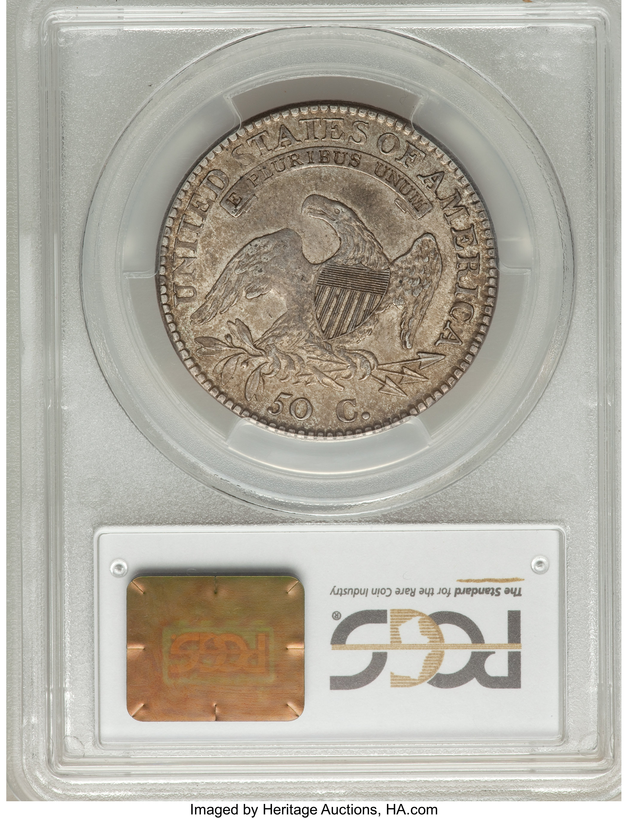 image for: 1812 50C Large 8, O-105 AU53 PCGS. PCGS Population (0/0). NGC Census: (0/0). Mintage: 1,628,059. ...