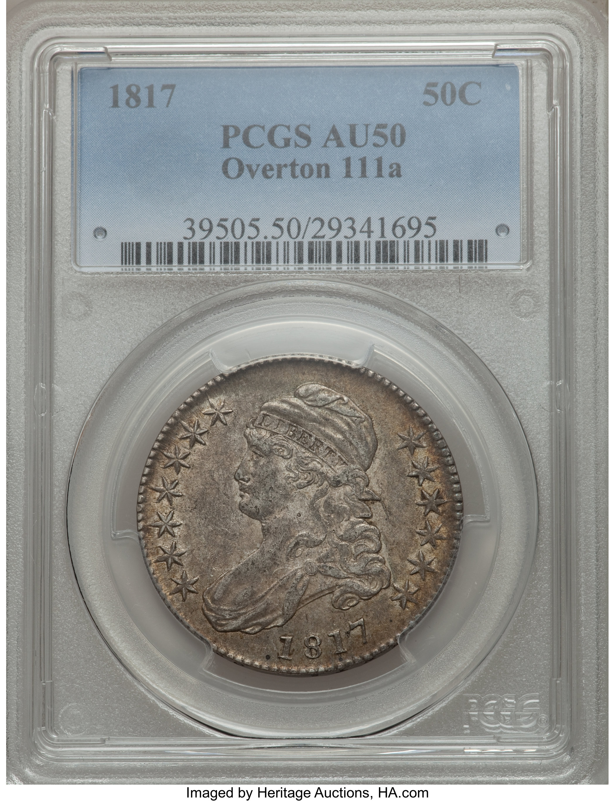 image for: 1817 50C O-111a, R.1, AU50 PCGS. PCGS Population (2/5). NGC Census: (0/0).  ...
