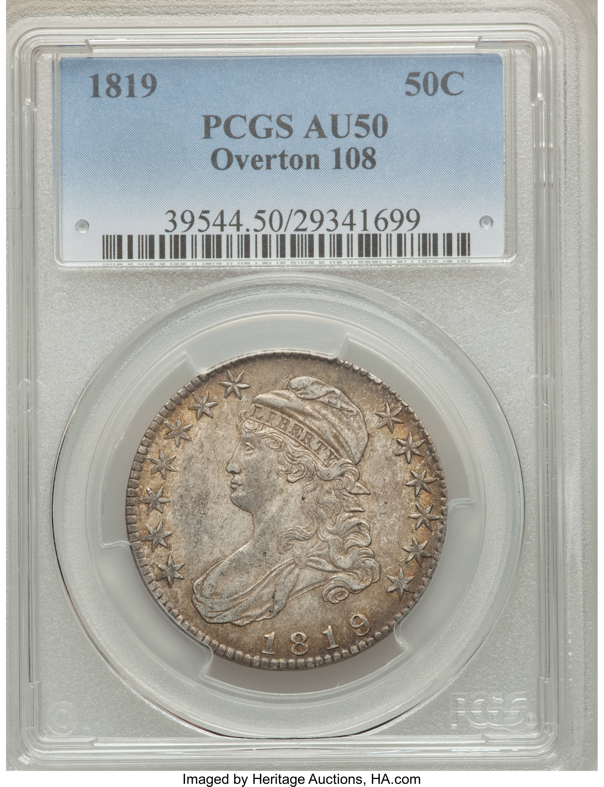 image for: 1819 50C O-108 AU50 PCGS. PCGS Population (0/0). NGC Census: (0/0). Mintage: 2,208,000. ...