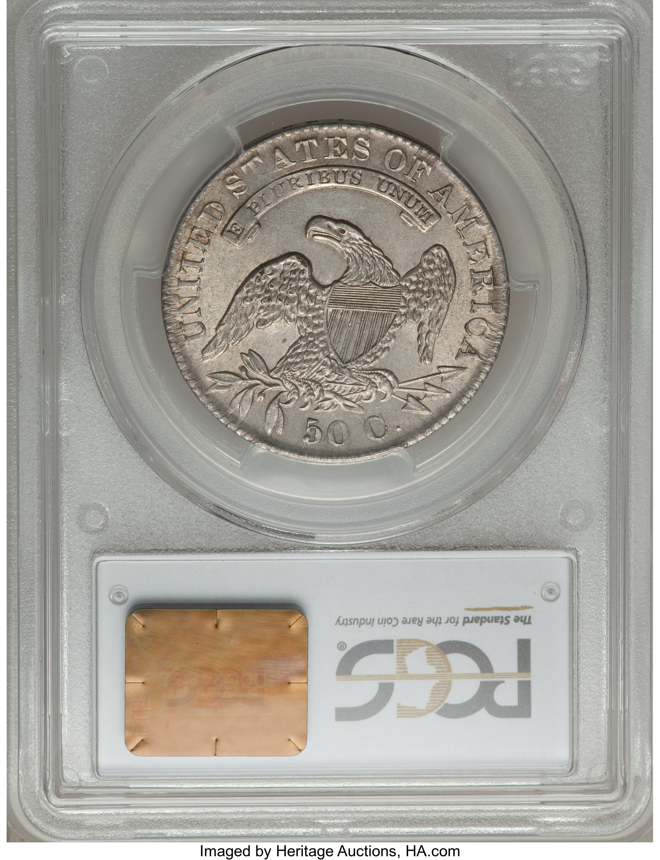image for: 1831 50C O-105 AU55 PCGS. PCGS Population (2/2). NGC Census: (0/0).  ...