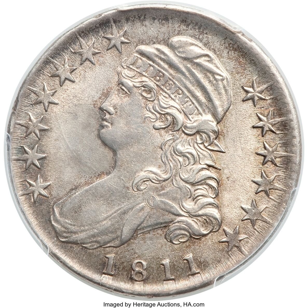image for: 1811 50C Small 8, O-106, R.3, AU58 PCGS....