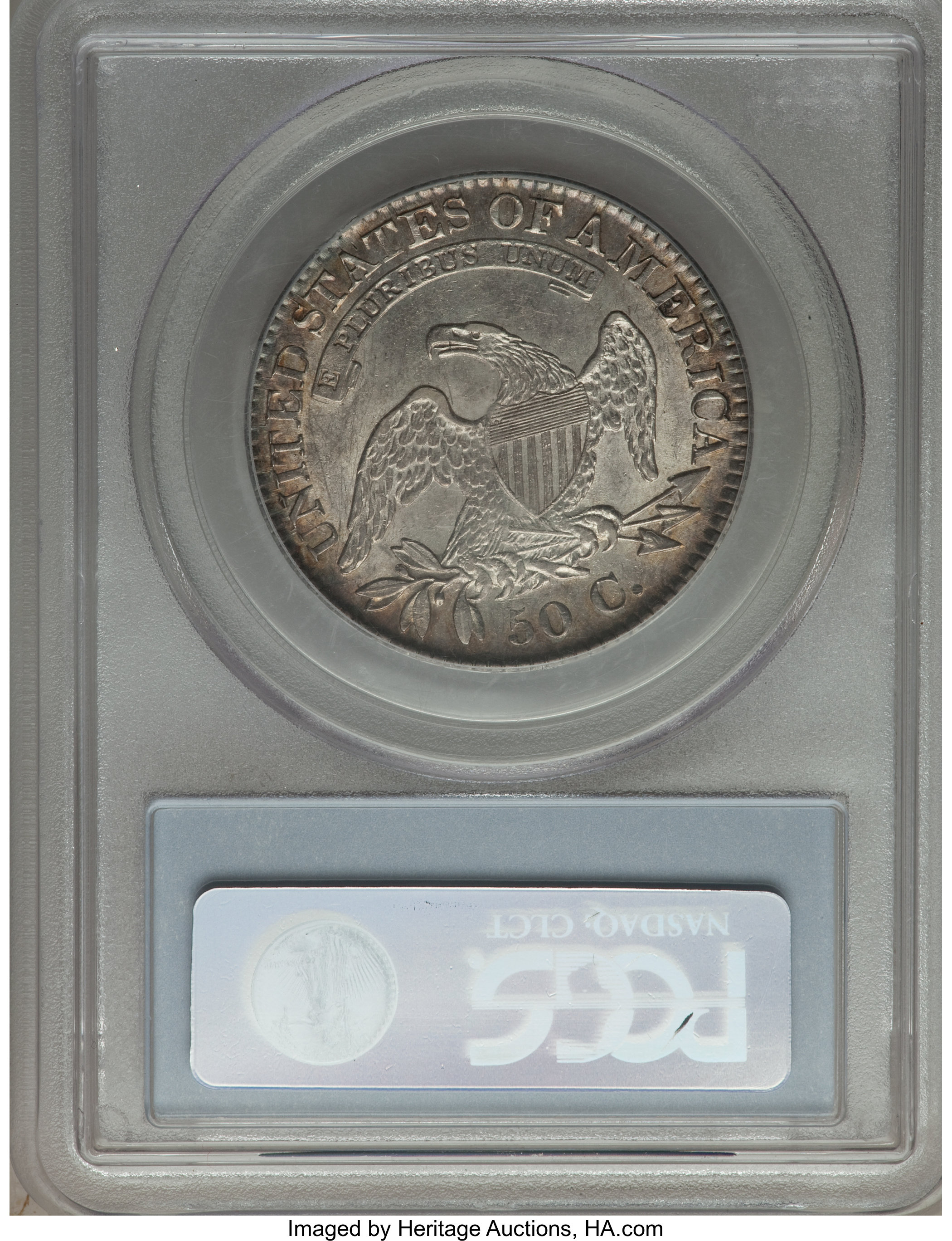 image for: 1823 50C O-105, R.1, AU55 PCGS. CAC. Ex: Frederick Collection. PCGS Population (3/3). NGC Census: (6/11)....