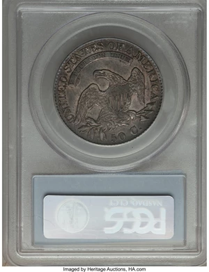 image for: 1825 50C O-114, R.1, AU50 PCGS. CAC. Ex: Frederick Collection. PCGS Population (1/6). NGC Census: (2/21). Mintage: 2,900,00...