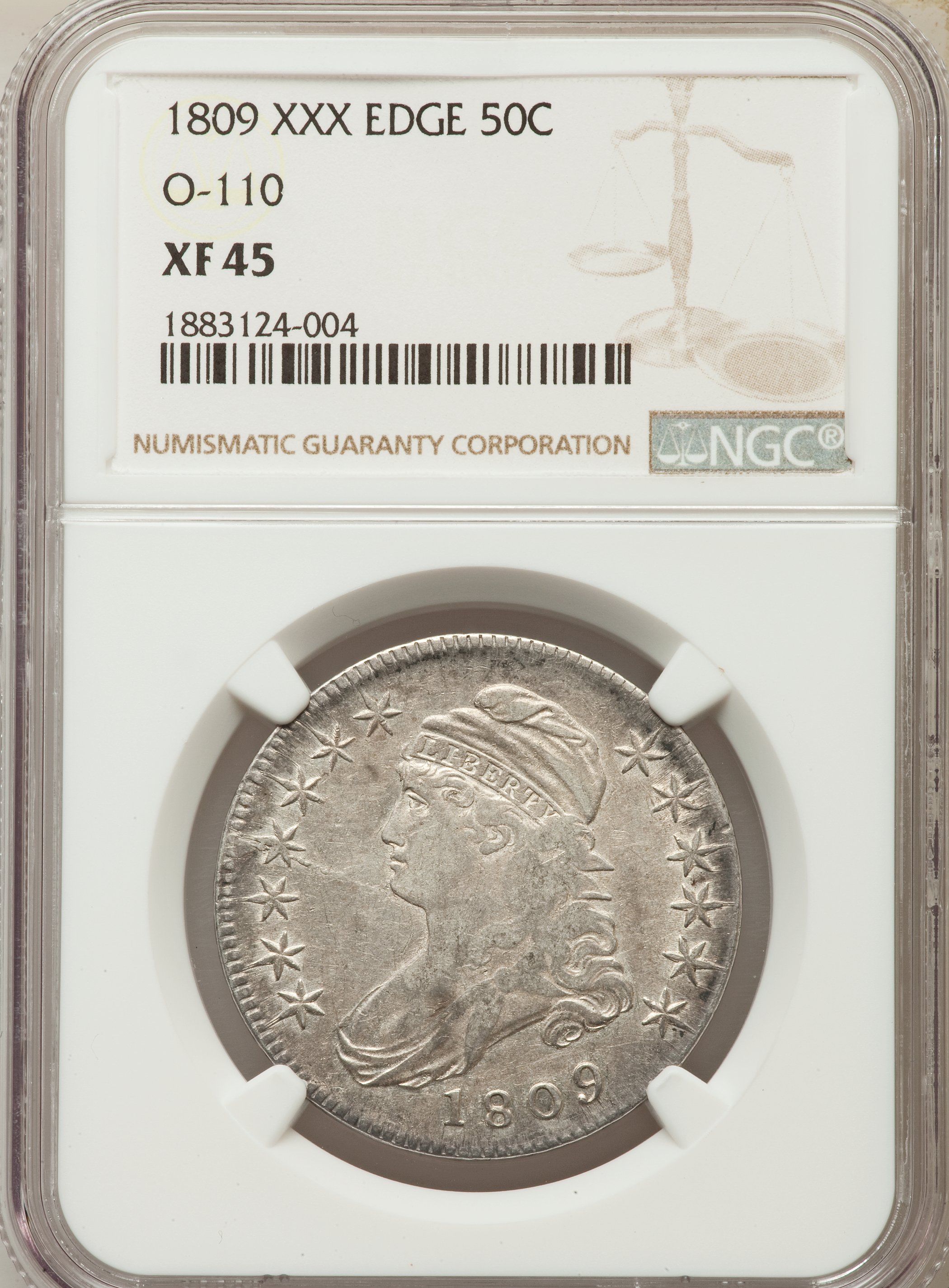 image for: 1809 50C XXX Edge, O-110, High R.4, XF45 NGC....