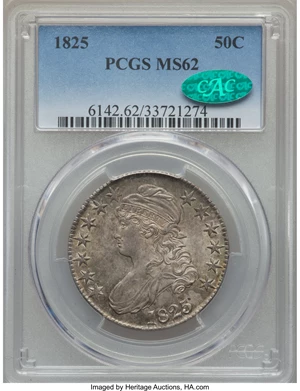 image for: 1825 50C O-114, R.1, MS62 PCGS. CAC....