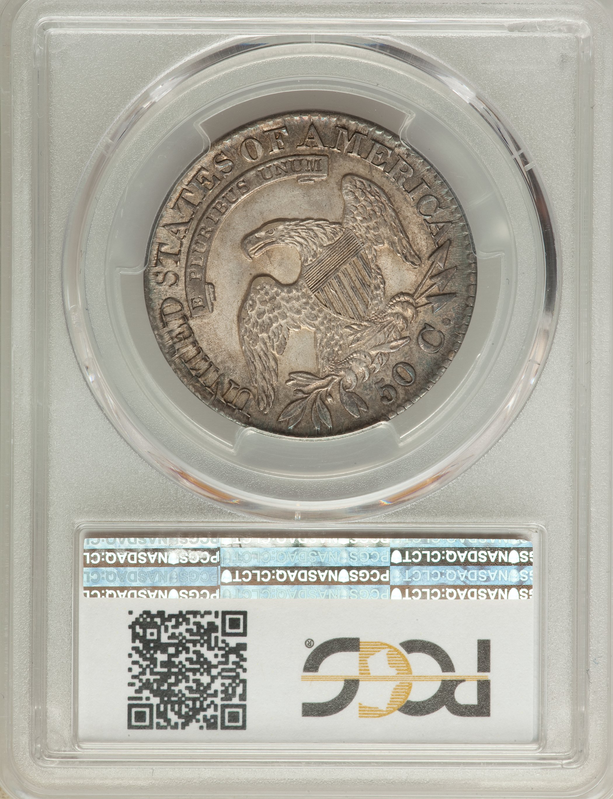 image for: 1827 50C Square Base 2, O-114, R.3, MS62 PCGS....