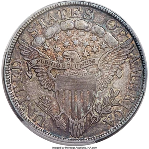 image for: 1803 50C Small 3, Large Reverse Stars, O-104, T-4, R.3, AU58 PCGS. CAC....