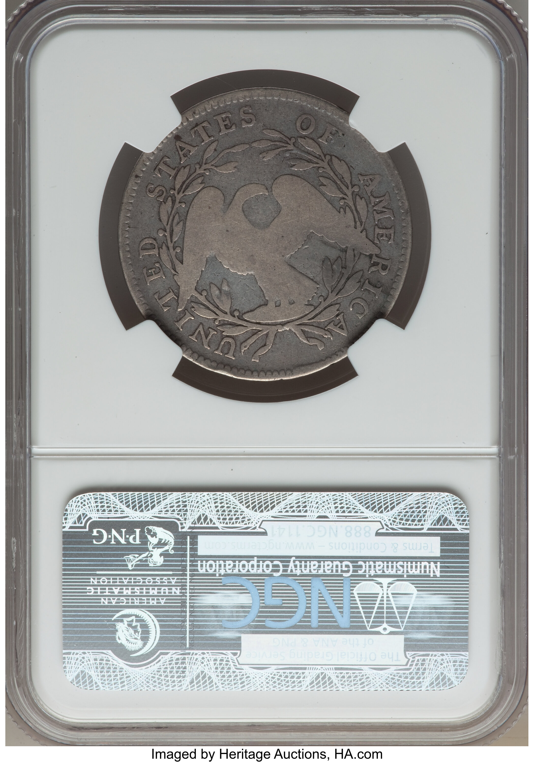 image for: 1795 50C 2 Leaves, O-108a, T-17, R.4, VG8 NGC....