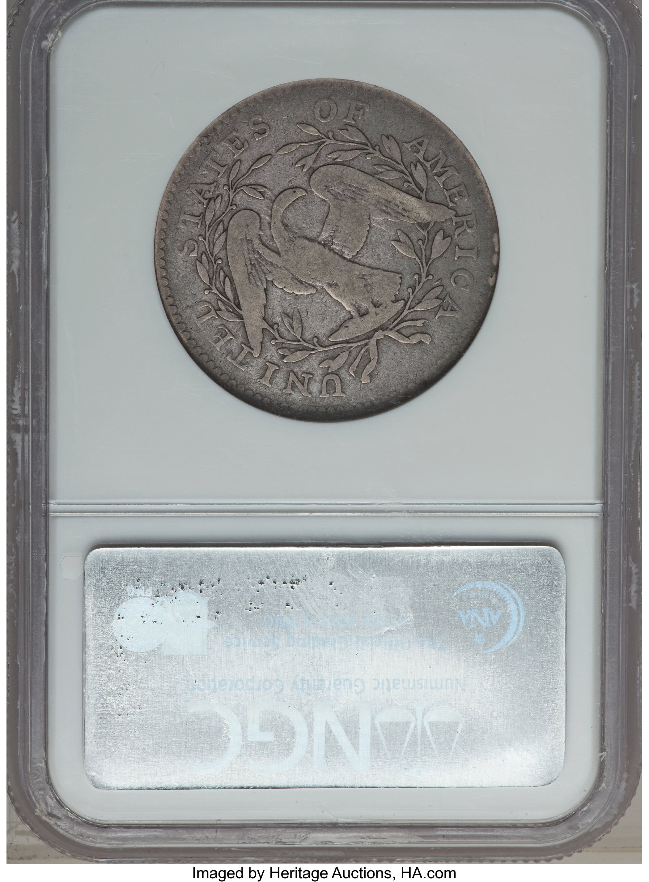 image for: 1795 50C 2 Leaves, O-124, T-12, R.5, Fine 12 NGC....