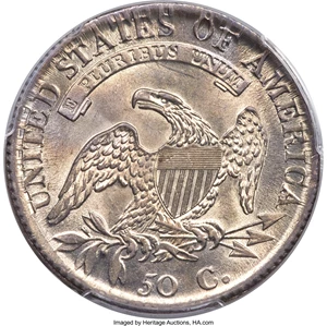 image for: 1812/1 50C Small 8, O-102, R.2, AU58 PCGS. CAC....