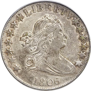 image for: 1806/5 50C O-101, T-6, R.3, AU50 PCGS. CAC....