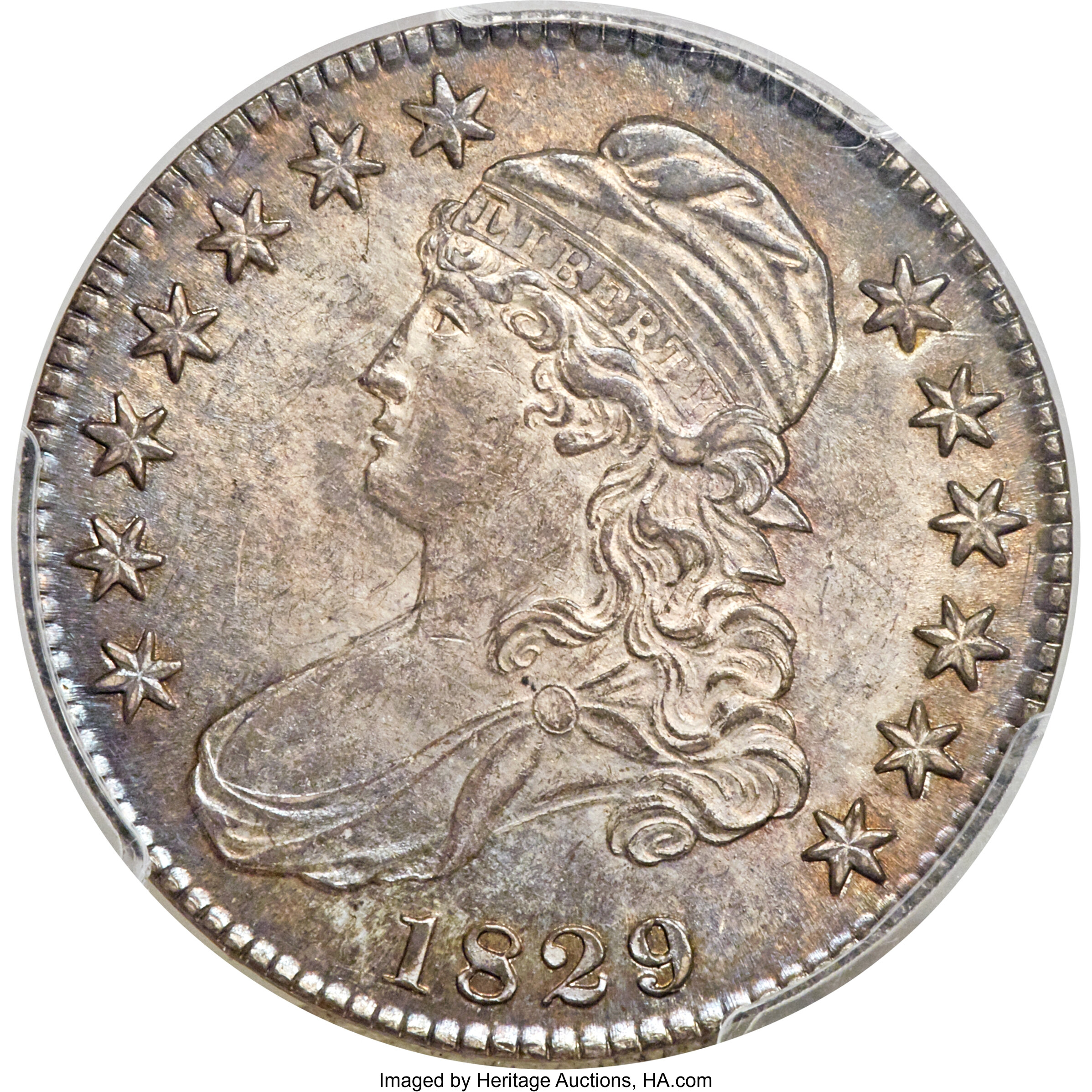 image for: 1829 50C Large Letters, O-110, R.2, MS64+ PCGS....