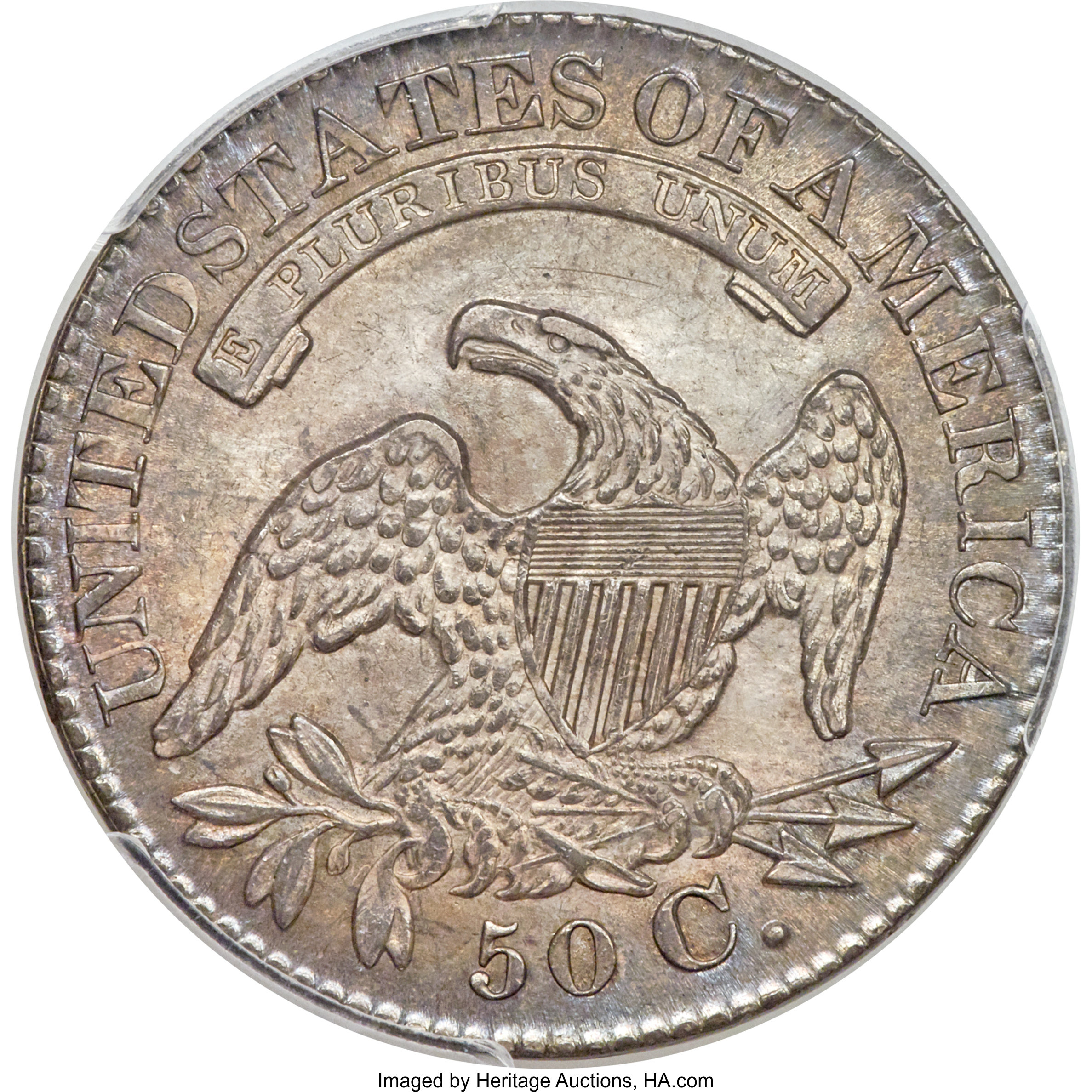 image for: 1829 50C Large Letters, O-110, R.2, MS64+ PCGS....