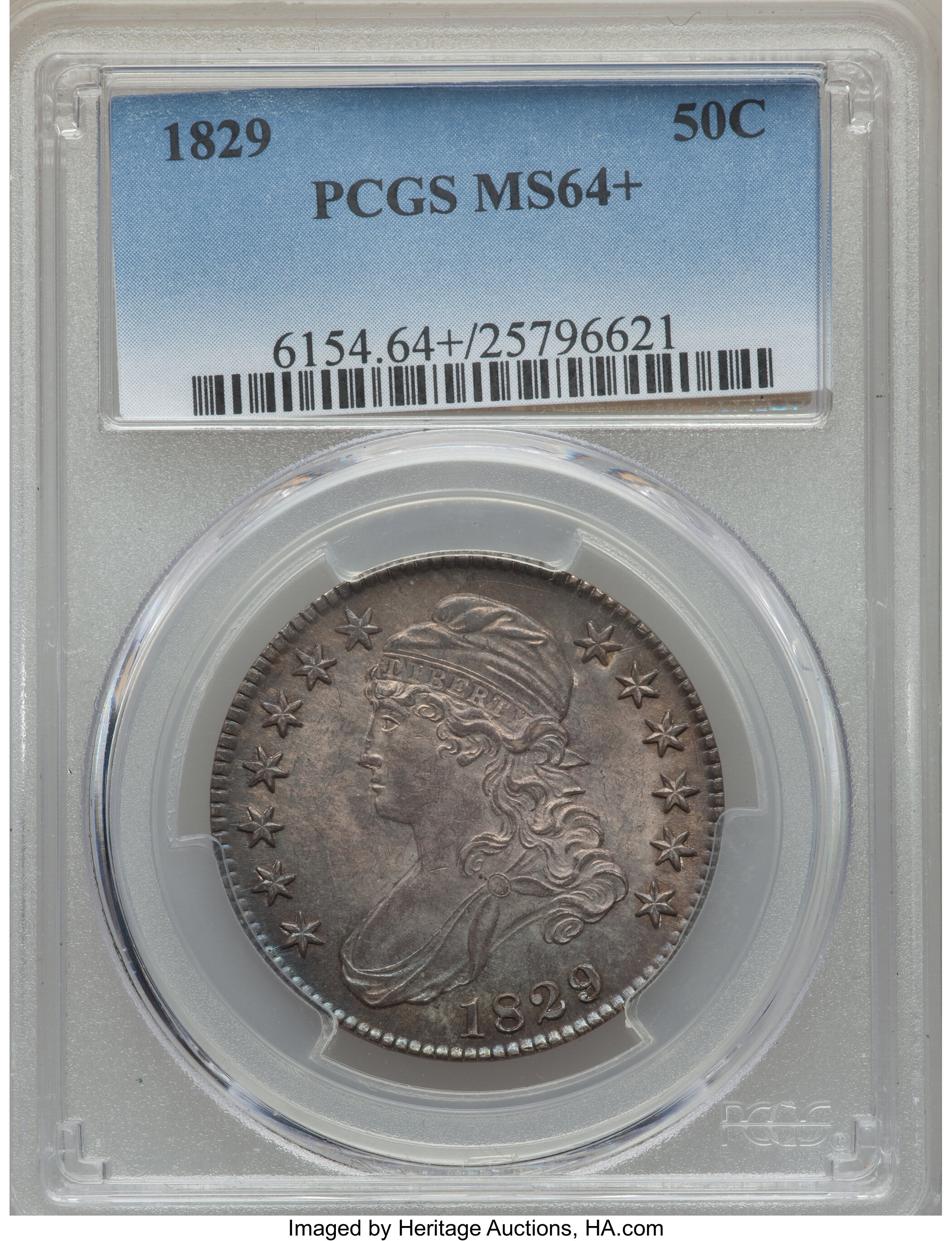 image for: 1829 50C Large Letters, O-110, R.2, MS64+ PCGS....