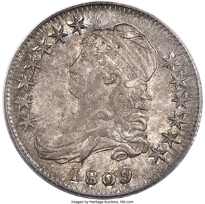 image for: 1809 50C Normal Edge, O-103, R.1, AU58 PCGS. CAC....