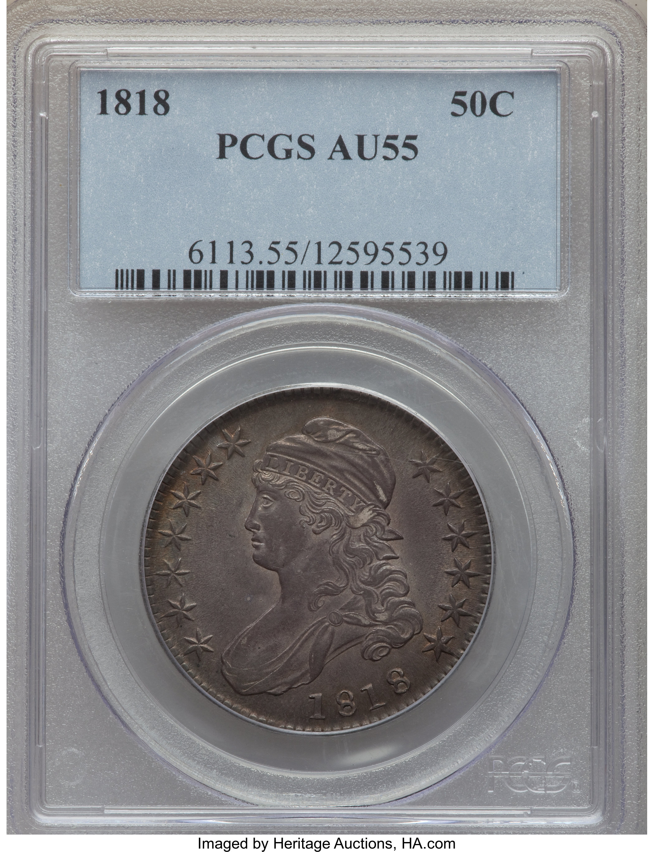 image for: 1818 50C O-111, R.1, AU55 PCGS....