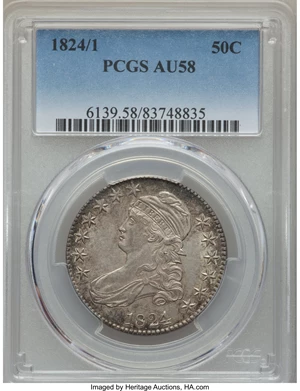 image for: 1824/1 50C O-101, R.2, AU58 PCGS....