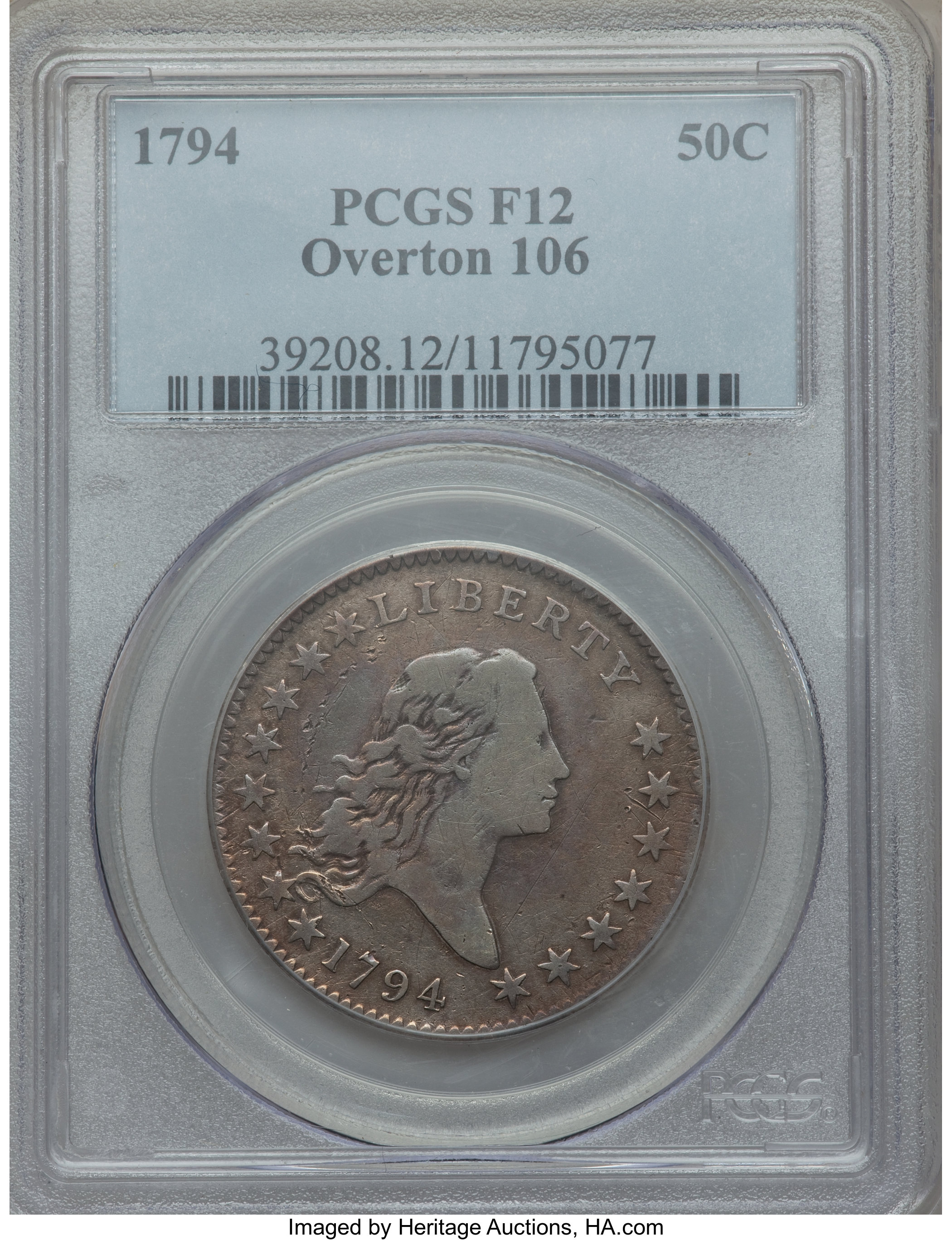 image for: 1794 50C O-106, T-4, Low R.6, Fine 12 PCGS....