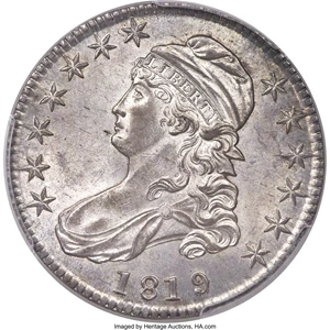image for: 1819/8 50C Small 9, O-101, R.1, MS62 PCGS....