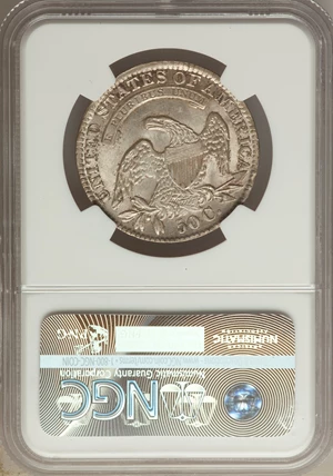 image for: 1834 50C Large Date, Large Letters, O-102, R.1, MS63 NGC....