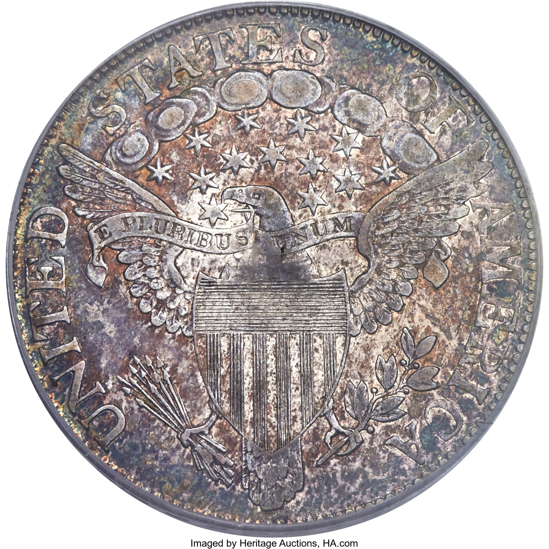 image for: 1806 50C Pointed 6, Stem, O-121, T-29, R.4, AU50 PCGS....