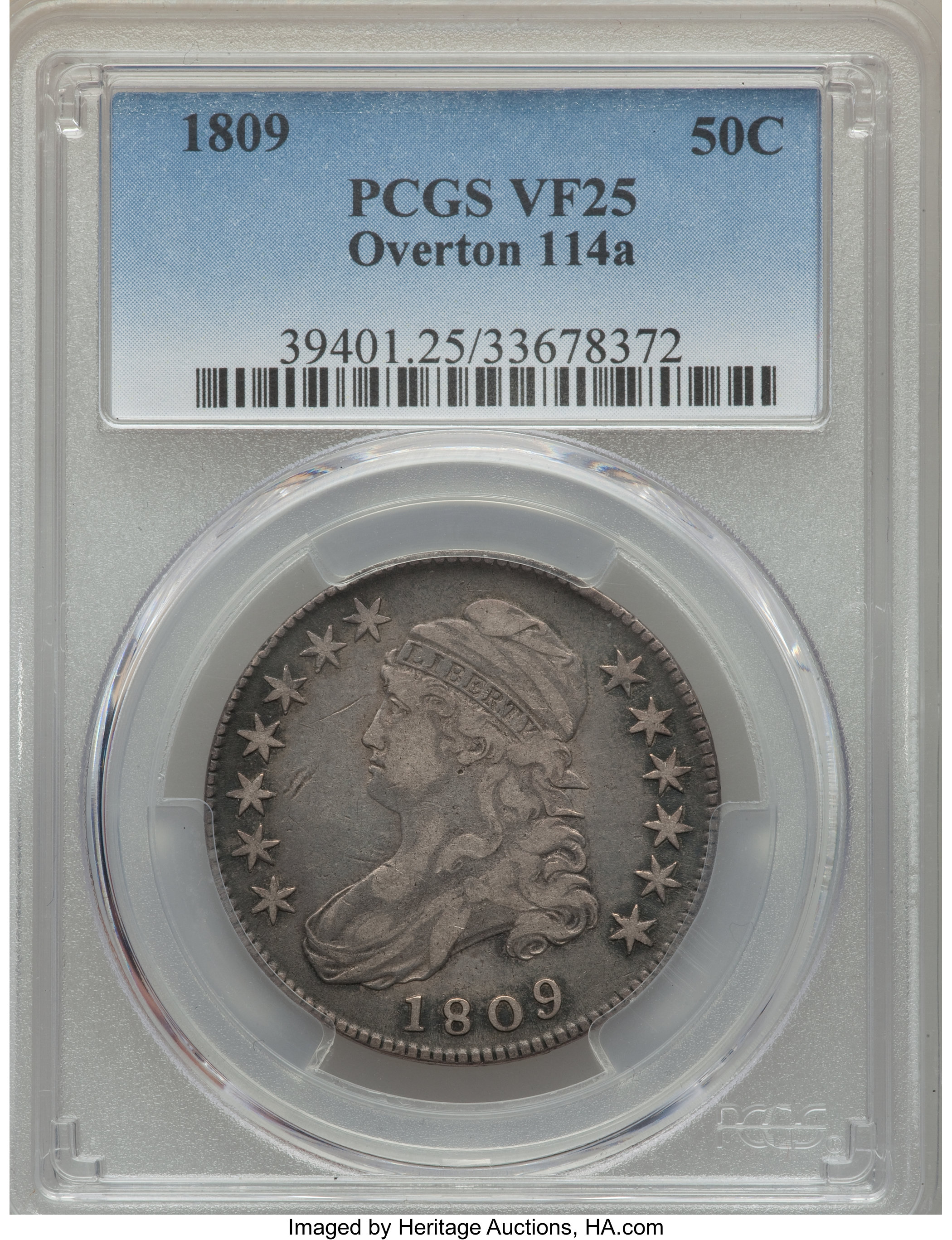 image for: 1809 50C Normal Edge, O-114a, R.5, VF25 PCGS....