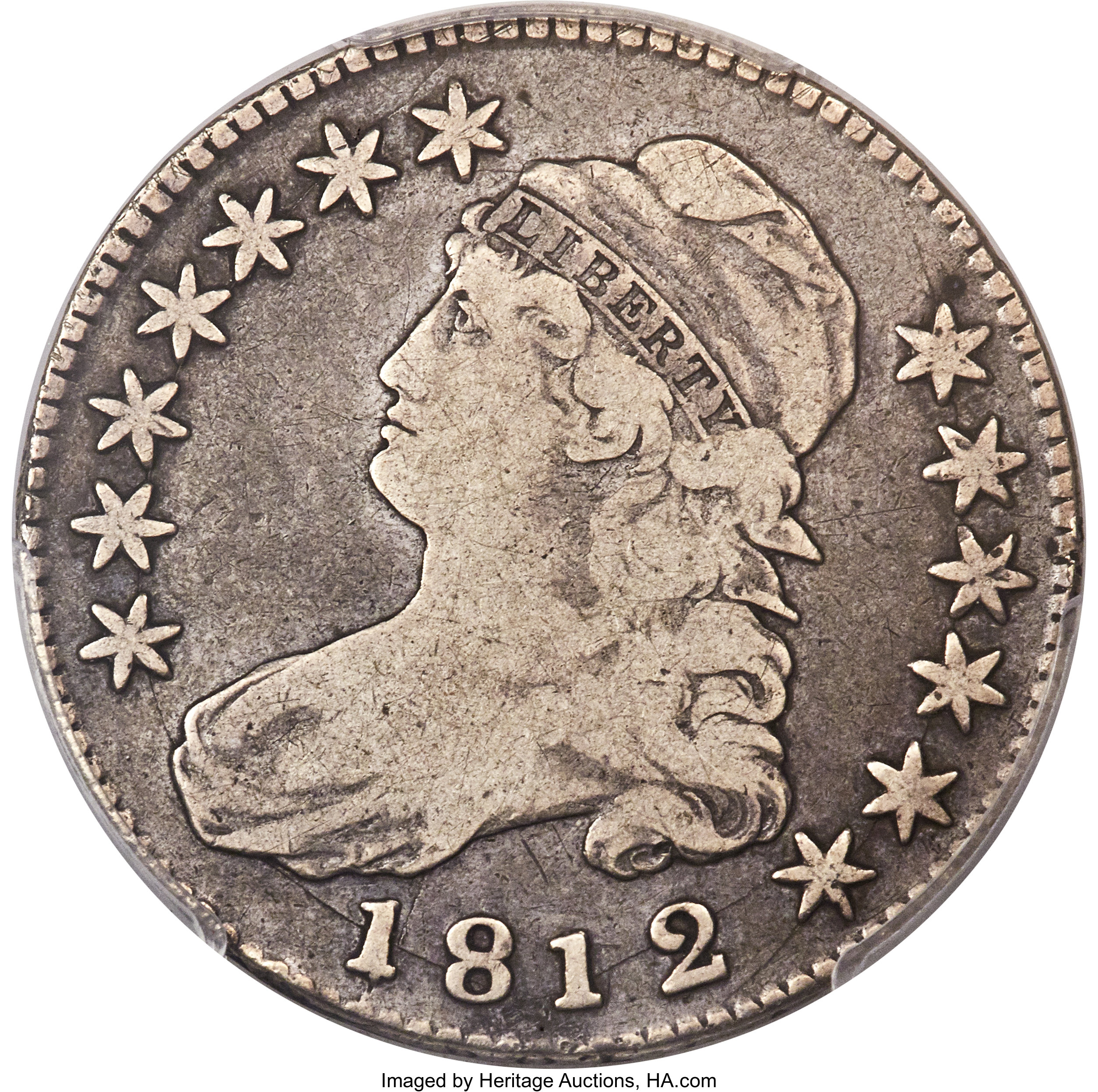 image for: 1812/1 50C Large 8, O-101a, R.5, Fine 15 PCGS....