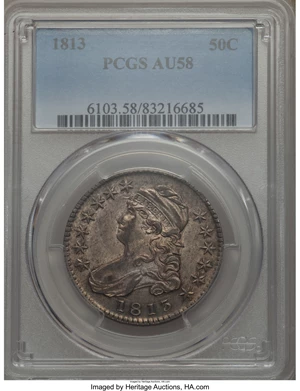 image for: 1813 50C O-105, R.1, AU58 PCGS....