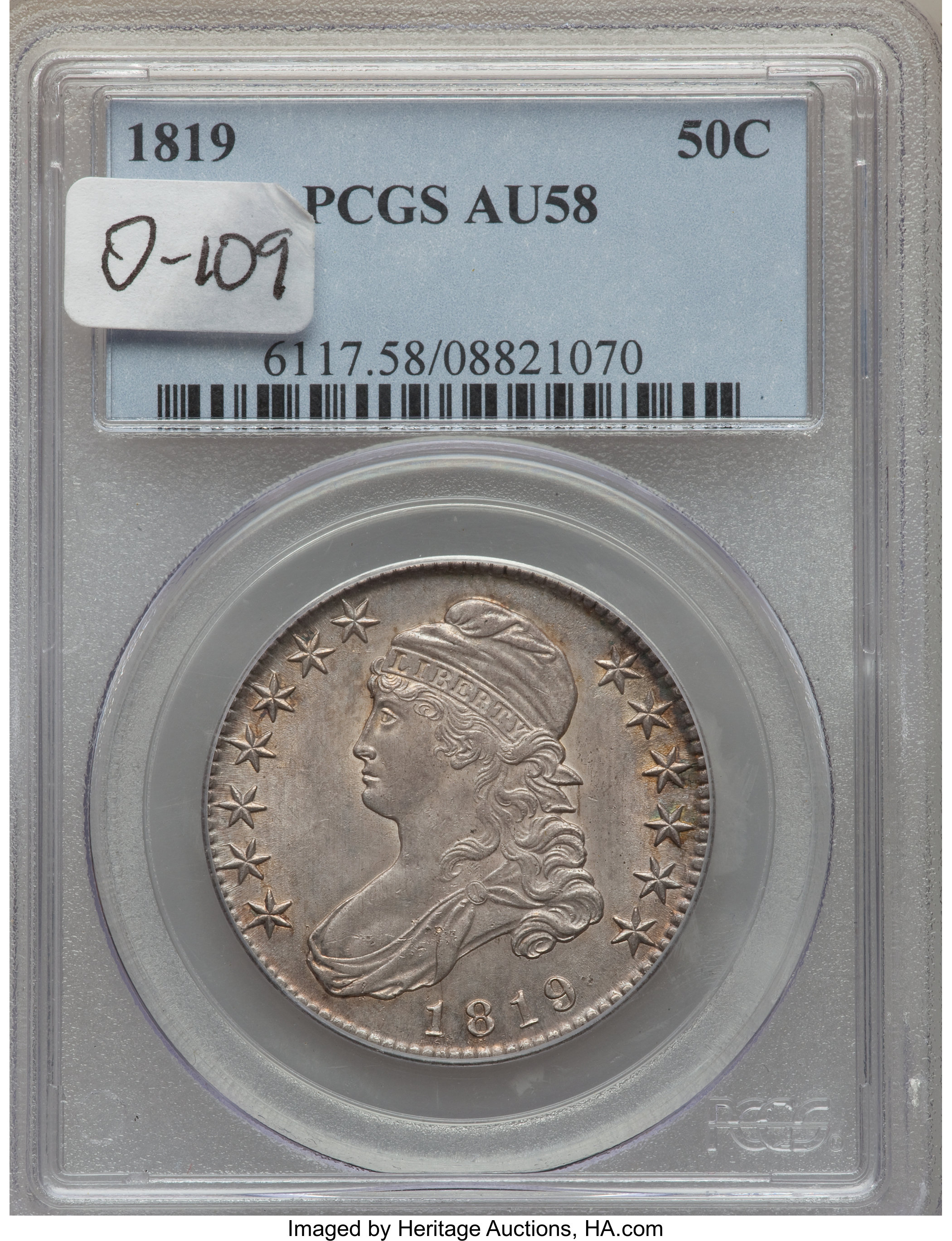 image for: 1819 50C O-109, R.2, AU58 PCGS....