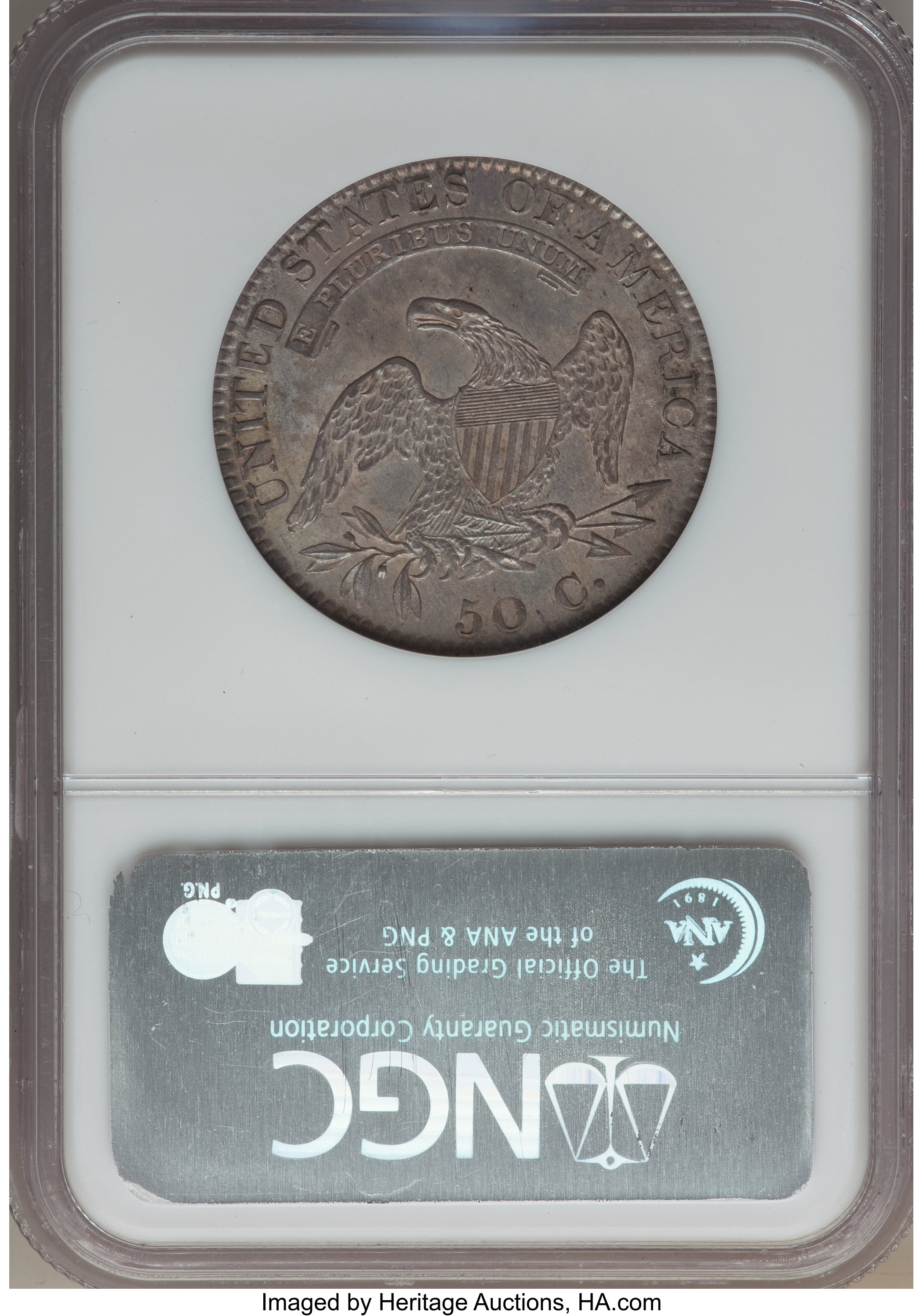 image for: 1821 50C O-103, R.2, MS62 NGC....