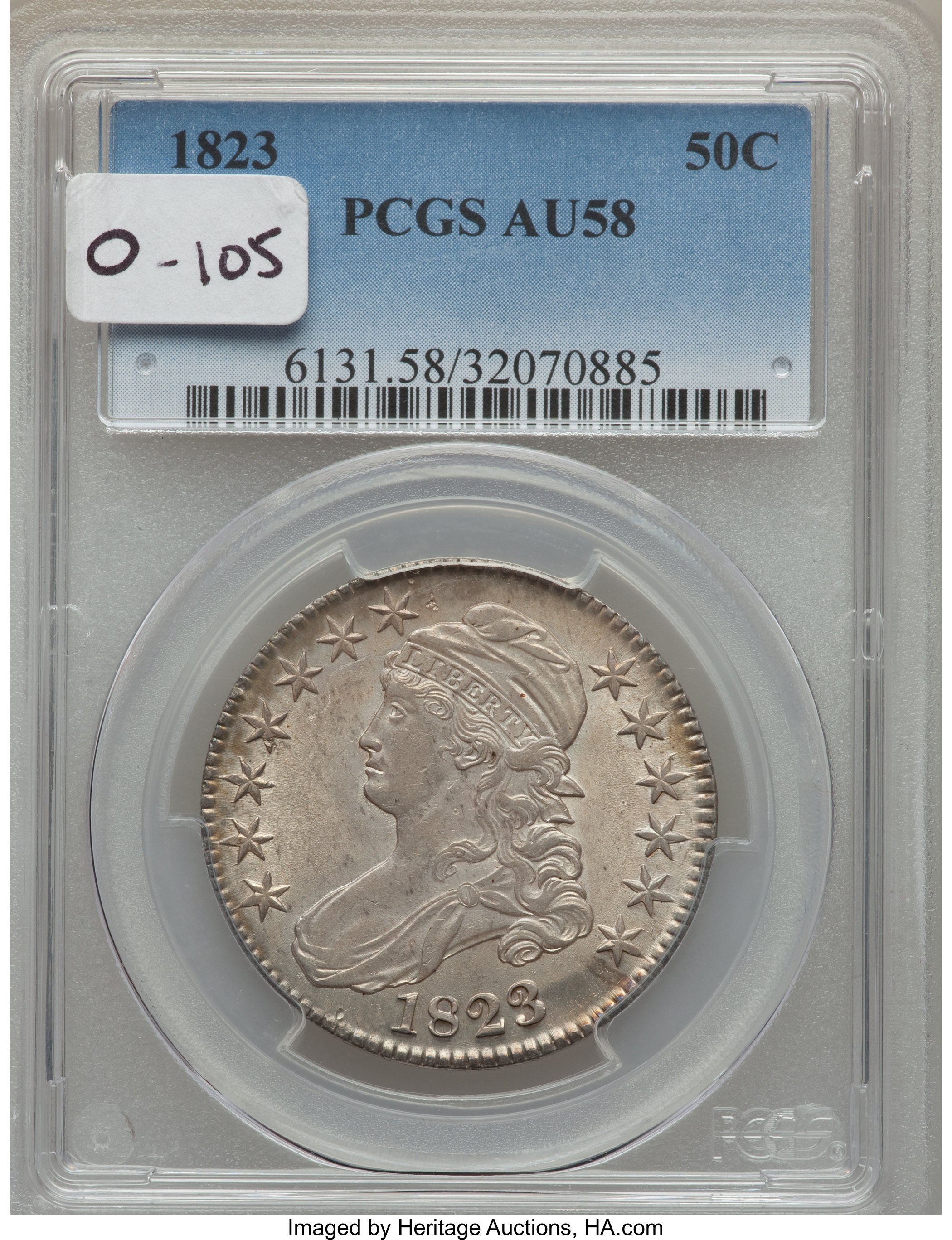 image for: 1823 50C O-105, R.1, AU58 PCGS....