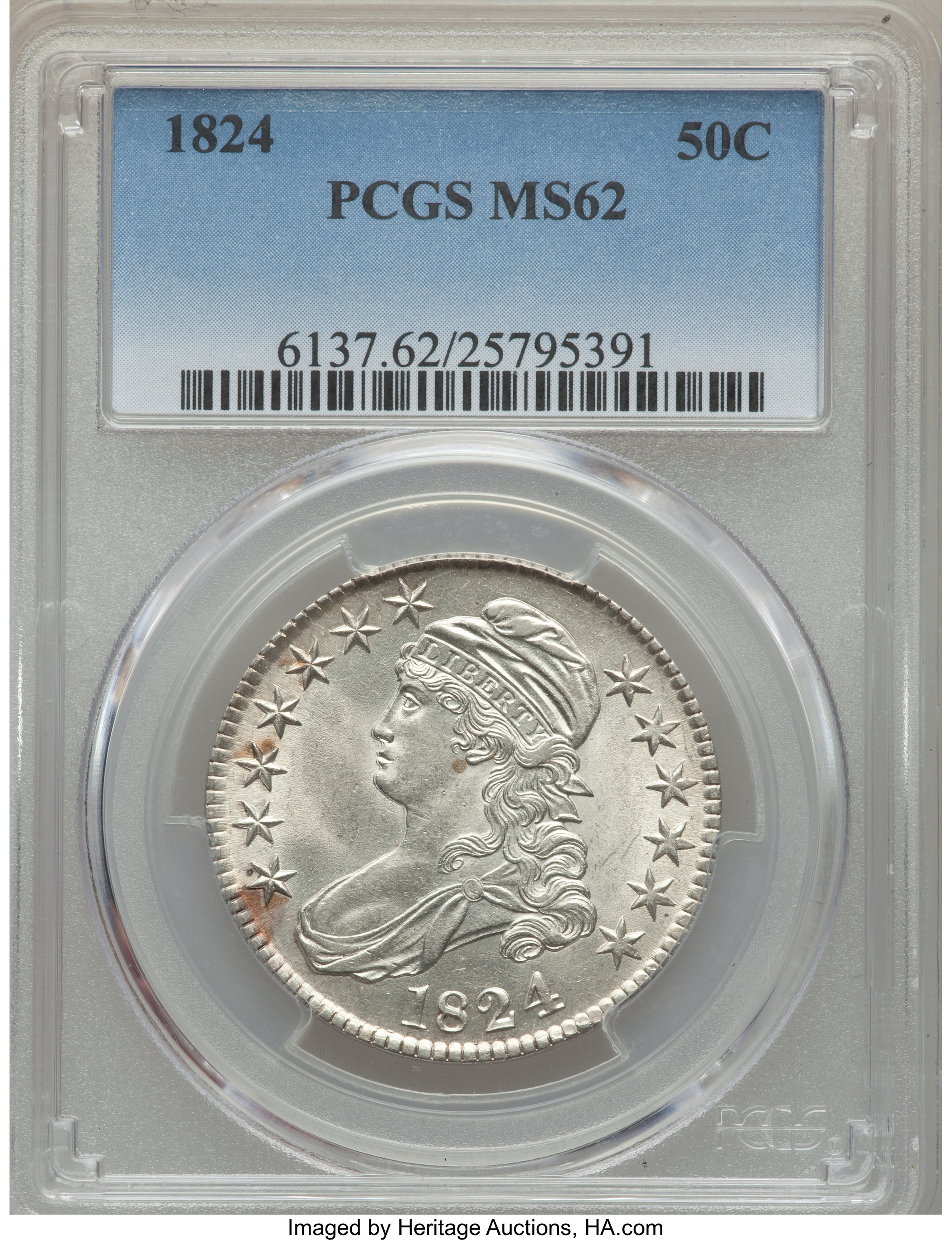 image for: 1824 50C O-116, R.3, MS62 PCGS....