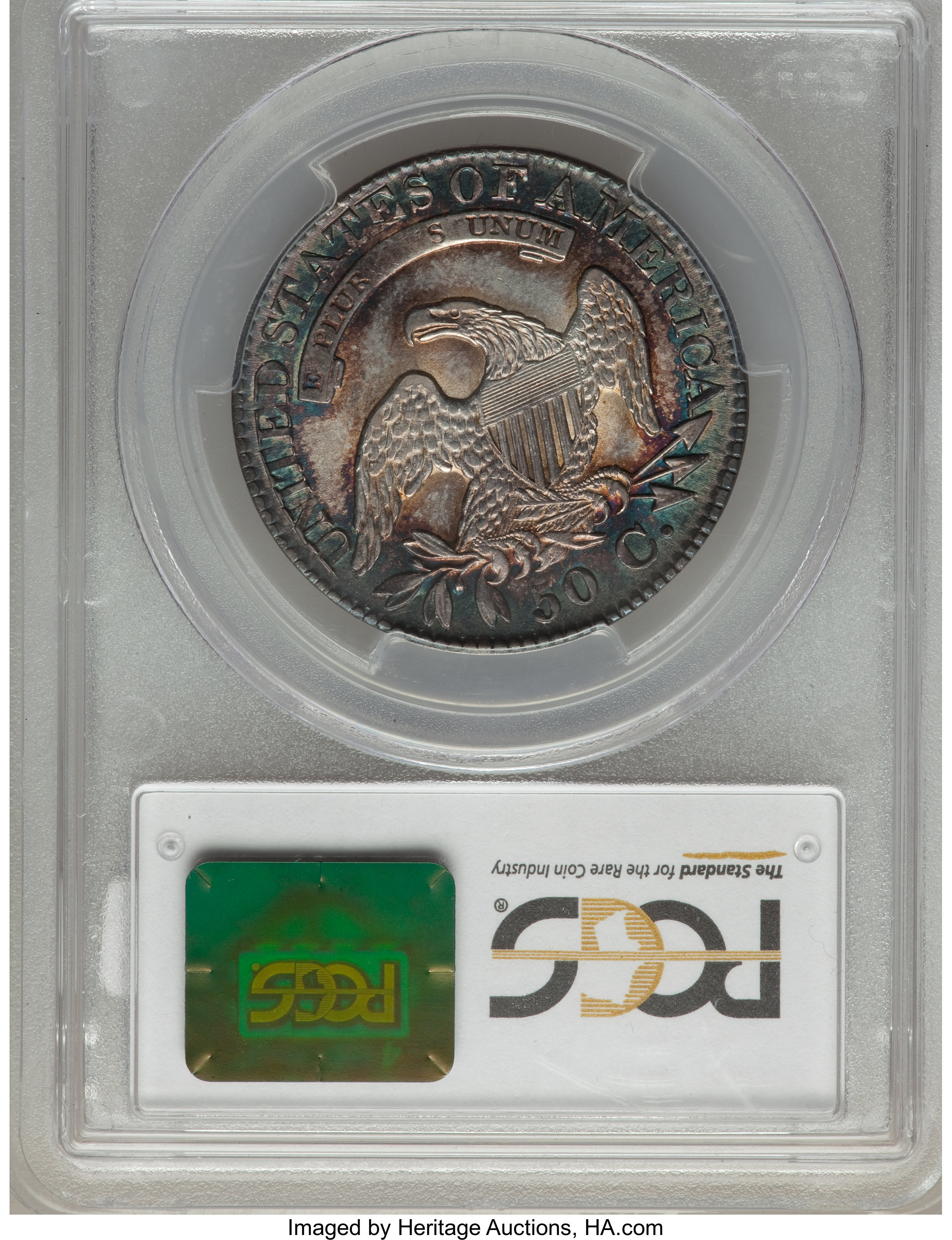 image for: 1827 50C Square Base 2, O-114, R.3, MS62 PCGS....