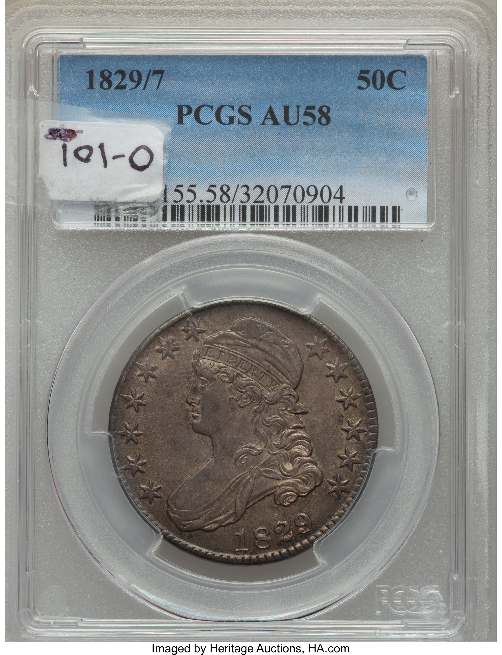 image for: 1829/7 50C O-101, R.1, AU58 PCGS....