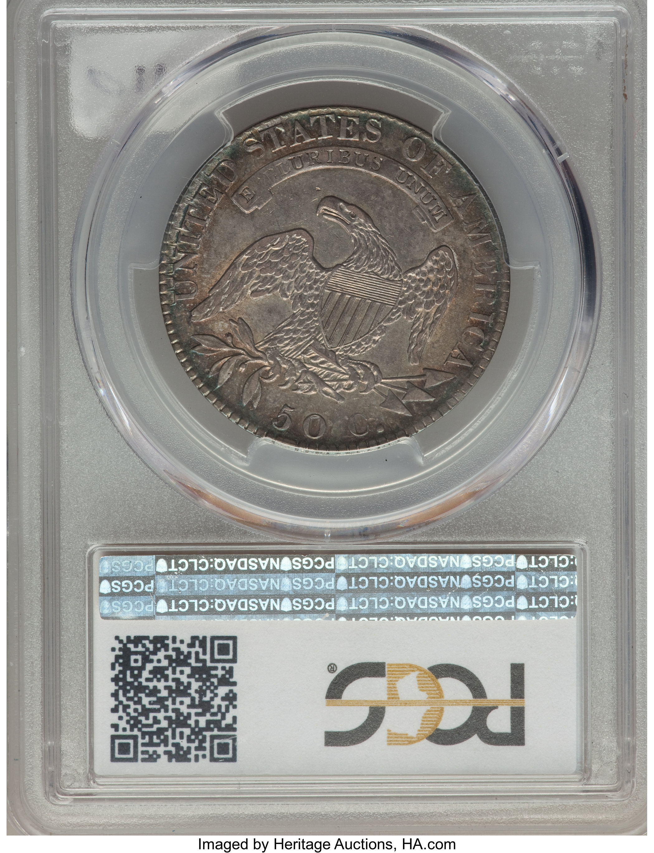 image for: 1819 50C O-111, R.2, AU53 PCGS. PCGS Population: (1/3). NGC Census: (1/8).  Mintage 2,208,000.From The Southeast Kans...