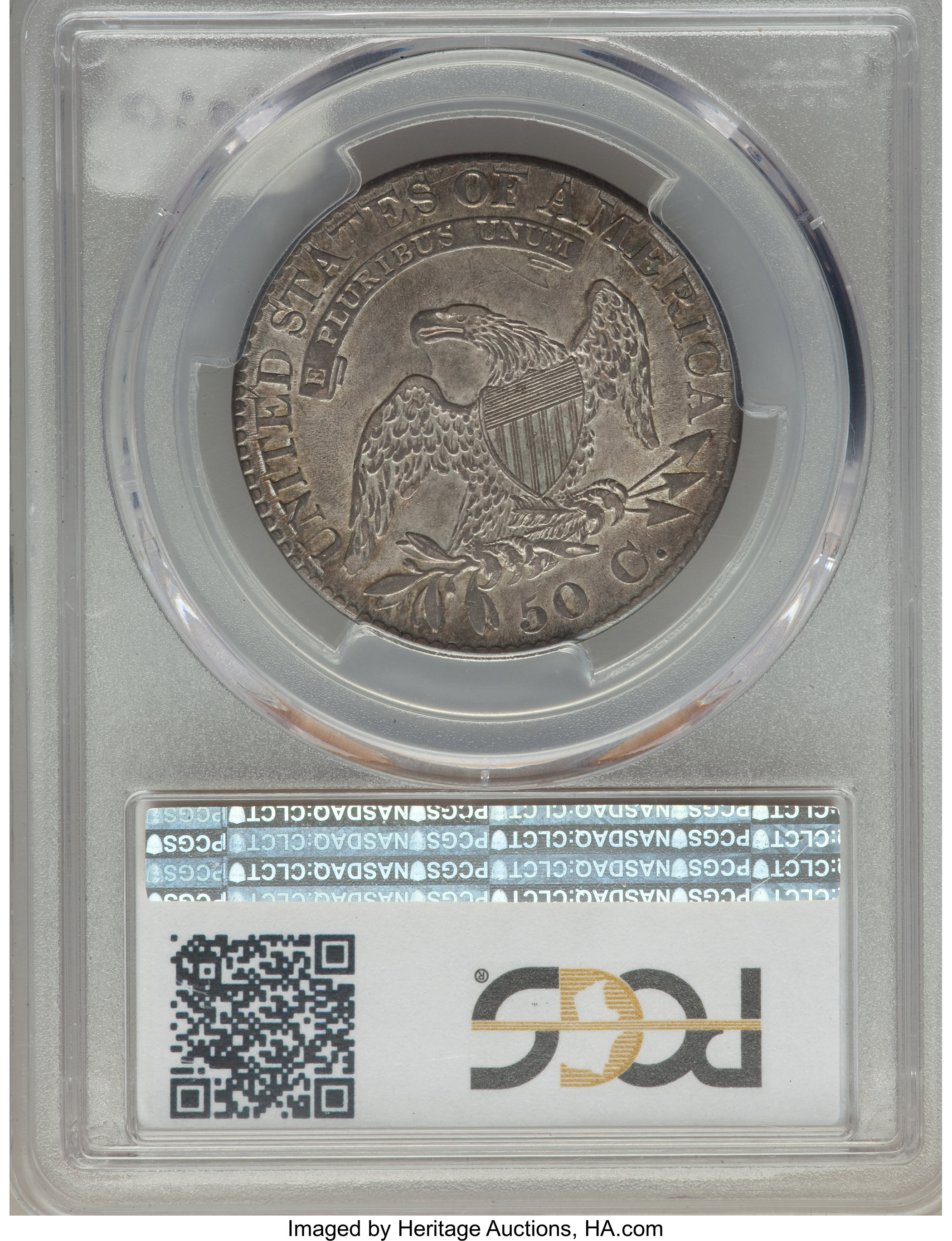 image for: 1824 50C AU55 PCGS. O-105, R.2. PCGS Population: (4/4). NGC Census: (5/12).  Mintage 3,504,954.From The Southeast Kan...