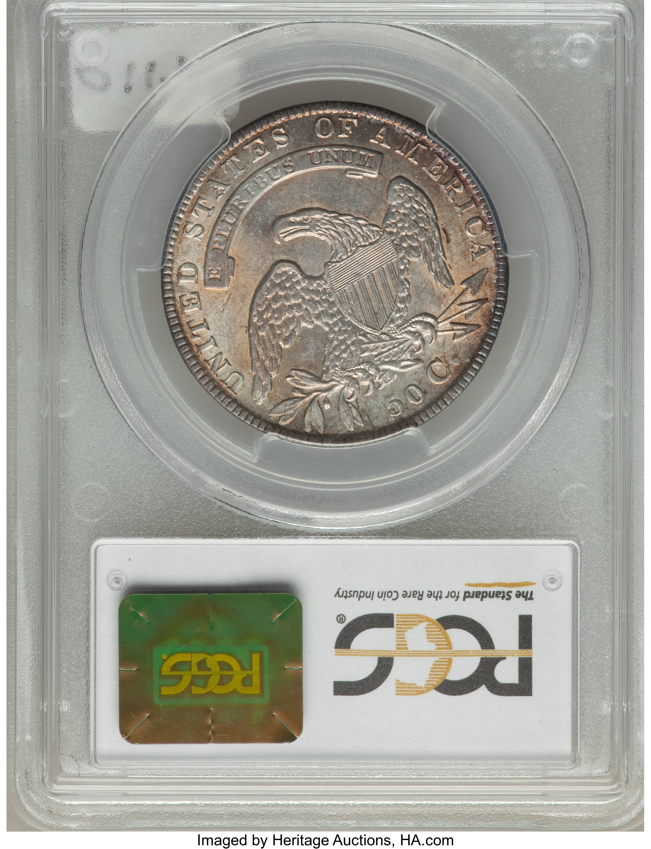 image for: 1834 50C Small Date, Small Letters, O-117, R.2, AU58 PCGS. PCGS Population: (1/3). NGC Census: (6/4). CDN: $825 Whsle. Bid ...
